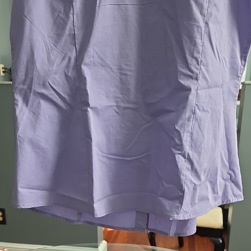 Ashley Stewart Lavender Sleeveless Ruffle Blouse - Picture 6 of 8
